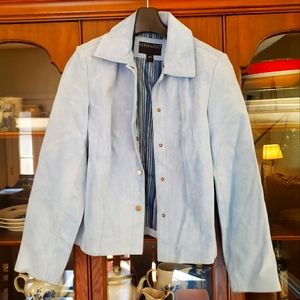 Size Small Light Blue Bernardo Leather Jacket